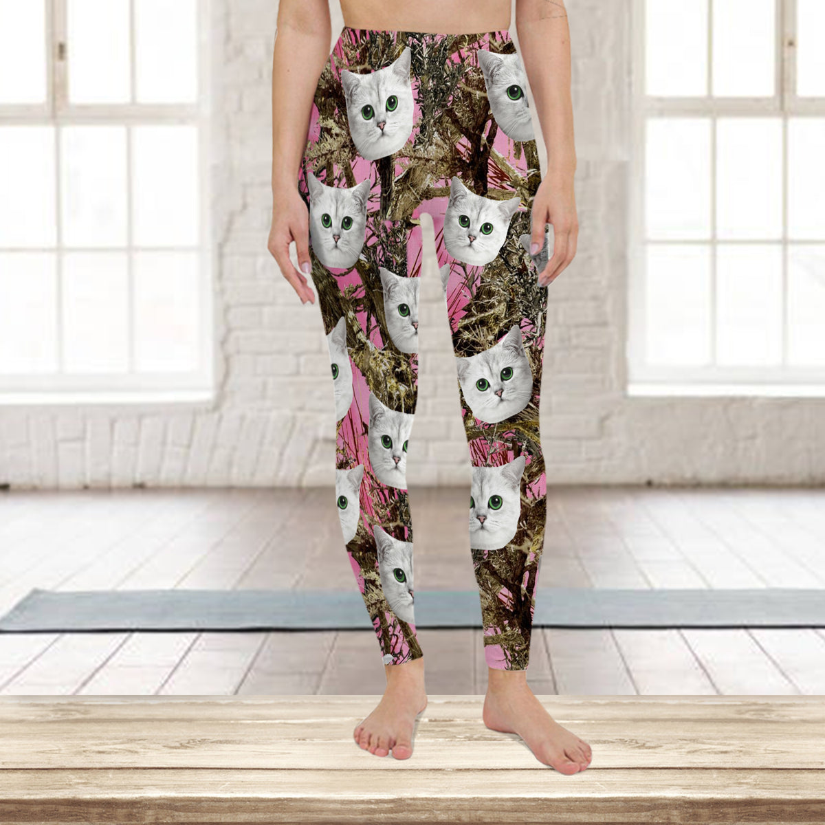 Custom Cat Photo Camo Background Legging HO82 900484