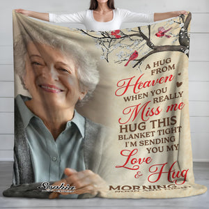 When You Really Miss Me Hug This Blanket Custom Memorial Photo Blanket CH07 896494