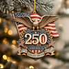 Personalized America 250th Anniversary Patriot Eagle Wooden Ornament HO82 903402