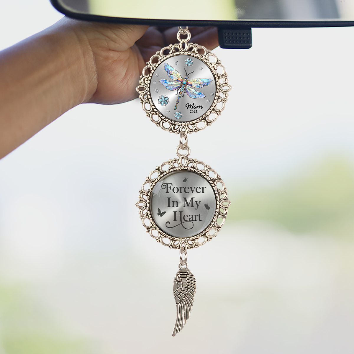 Forever In My Heart Personalized Memorial Hanging Ornament With Charm HA75 891982
