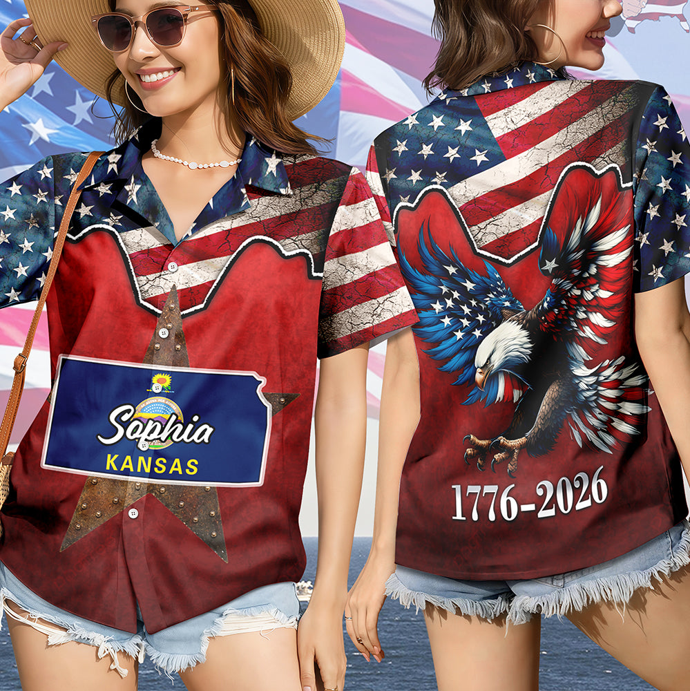 Custom Name US 250th Anniversary 1776-2026 State Flag Hawaii Shirt LM32 668901