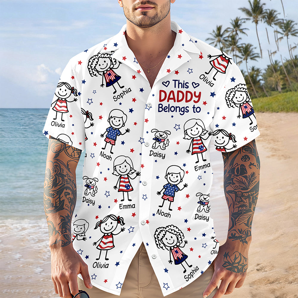 Custom Kid Names This Papa Belongs To Hawaiian Shirt Gifts For Dad, Grandpa CH07 911200