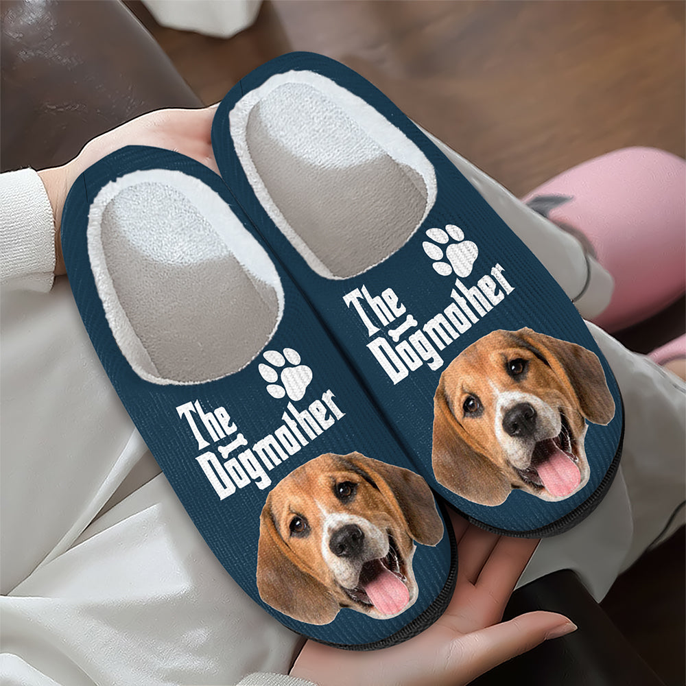 Custom Puppy Photo The Dog Father with Pawprints Design Slippers LM32 897277