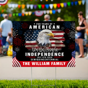 Custom Family Name America 250th Anniversary We The People Eagle Yard Sign CH07 899080