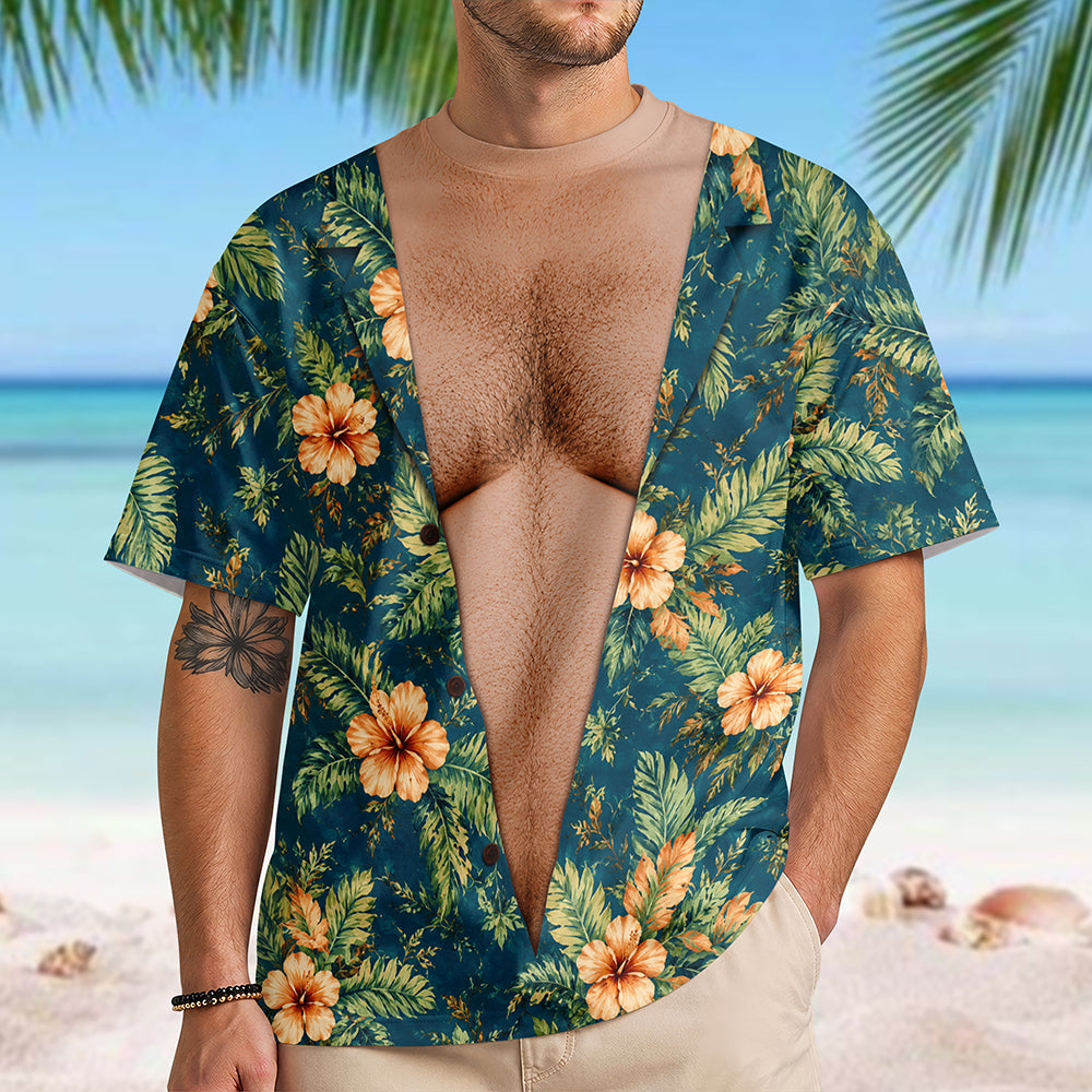 Custom Funny Hairy Body Hawaiian Full Print 3D Shirt TH10 170423