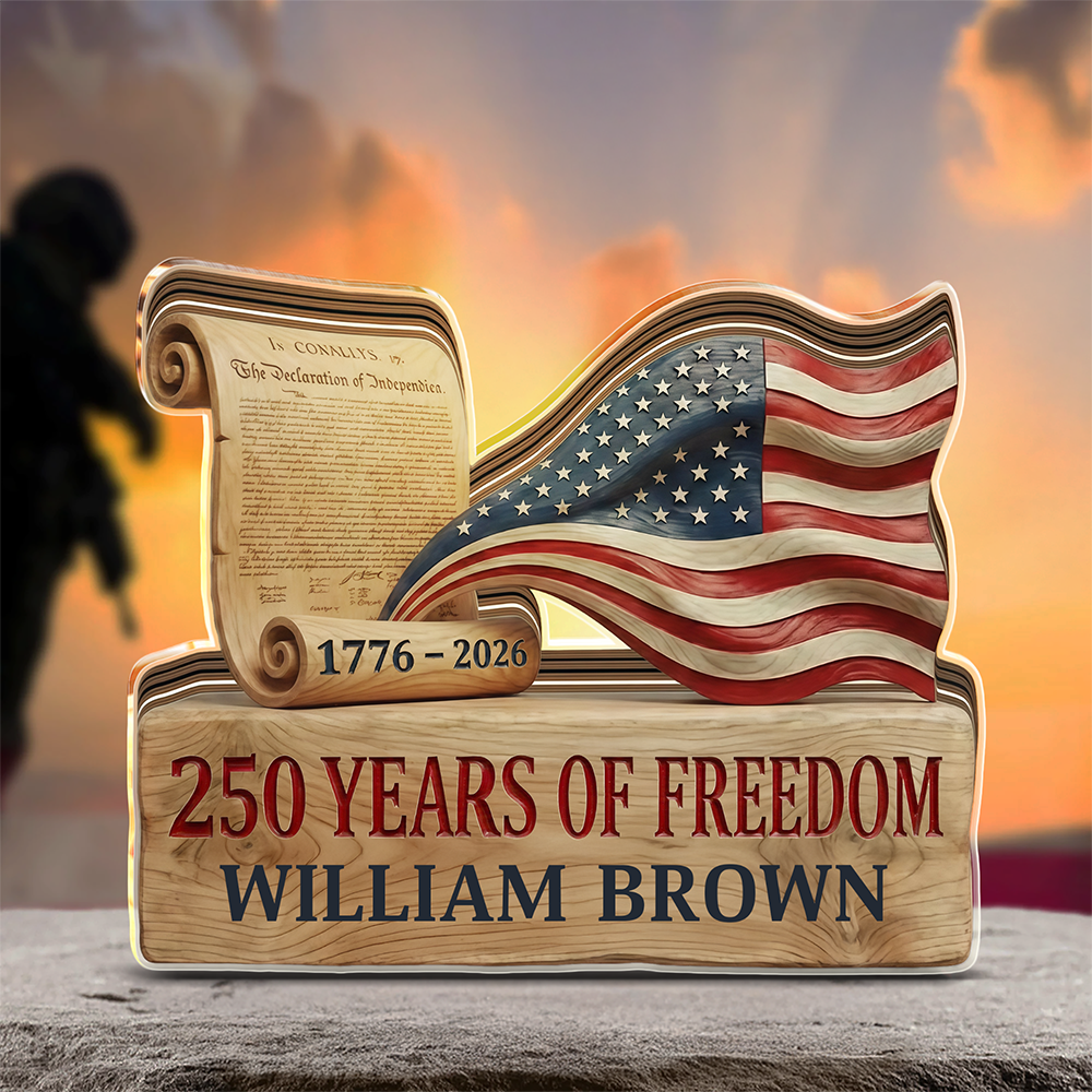 Custom Name US 250 Years Of Freedom 1776-2026 Acrylic Block Plaque HO82 902276