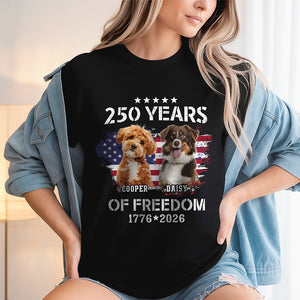 Custom Dog Photo Celebrate 250 Years of America Dark Shirt CH07 899772