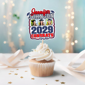 Custom Photo Graduation Favors Senior Night Cupcake Toppers HO82 893586