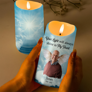 Custom Photo Dad Mom Memorial Personalized Sympathy Gift For Family Members LED Candle CH07 895398