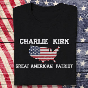 Charlie Kirk Great American Patriot Dark Shirt HA75 64428