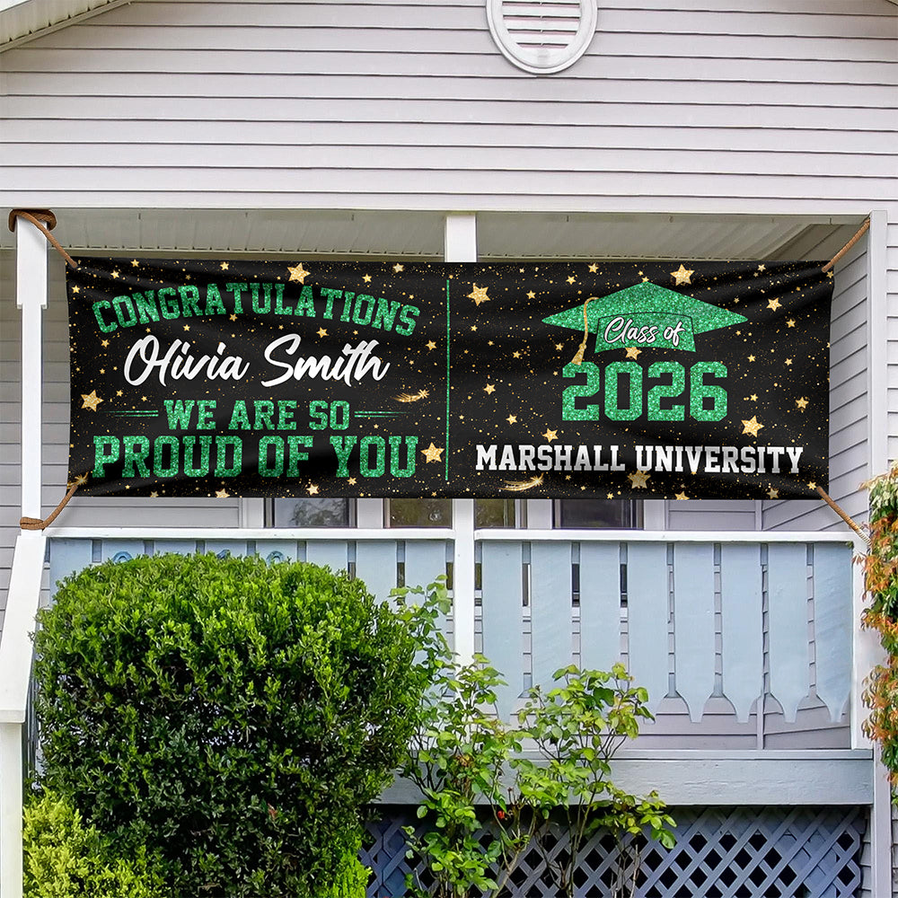 Custom Name We Are So Proud  Of You Banner 2026 Graduation Gift TH10 898773