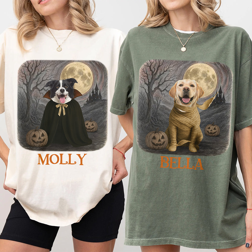Custom Spooky Cute Dog Halloween Comfort Color Shirt Personalized Dog Lover Gift CH07 899624
