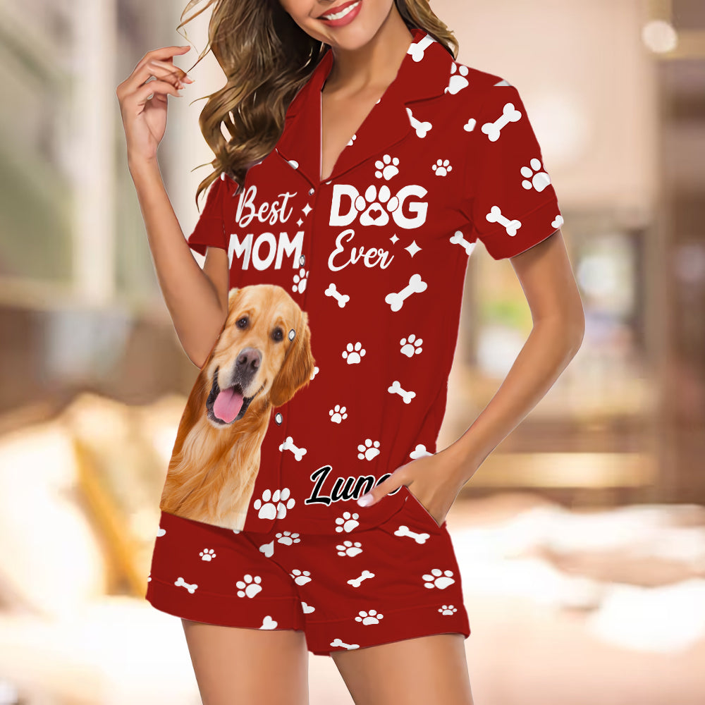 Custom Photo Best Dog Cat Dad Mom Ever For Pet Lover Short Pajamas TH10 894135