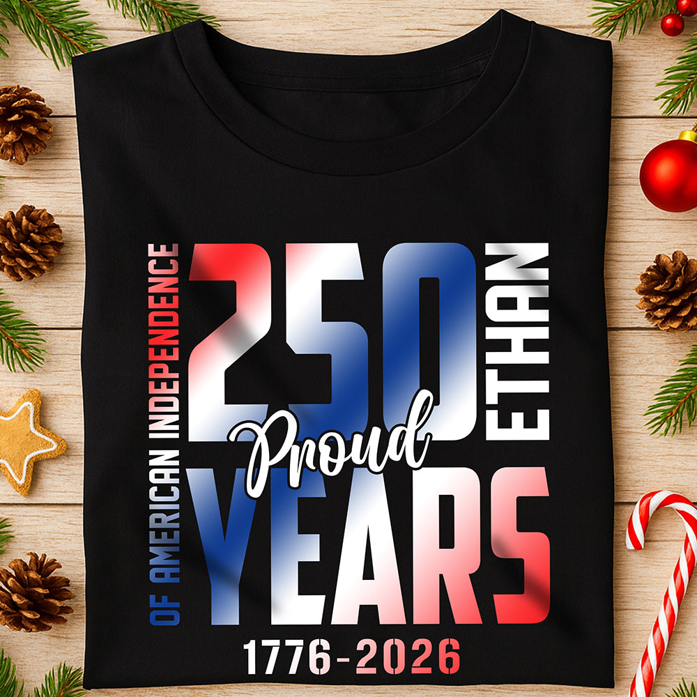 Custom Name 250 Years of American Independence Patriot Dark Shirt LM32 895147