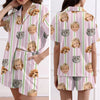 Custom Funny Face Striped Short Pajamas, Personalized Matching Family Sleepwear LM32 669823