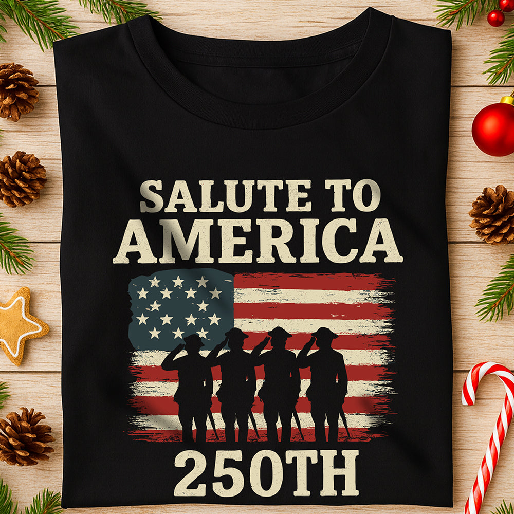 Salute To America 250th Veteran Dark Shirt Happy America 250 Gifts CH07 896690