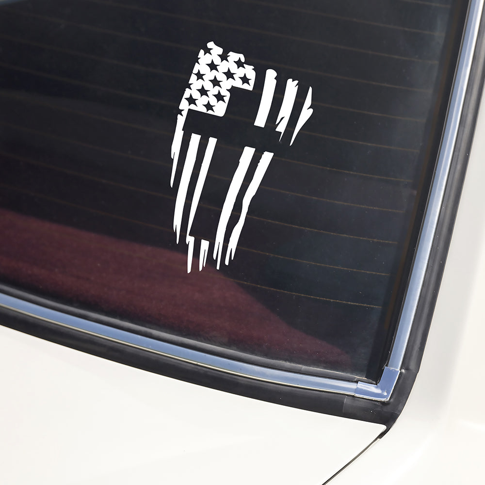 American Flag Christian Cross Car Window Decal Sticker HA75 898236