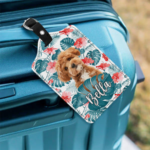Custom Photo Dog Cat Tropical Pattern Luggage Tag HA75 892720