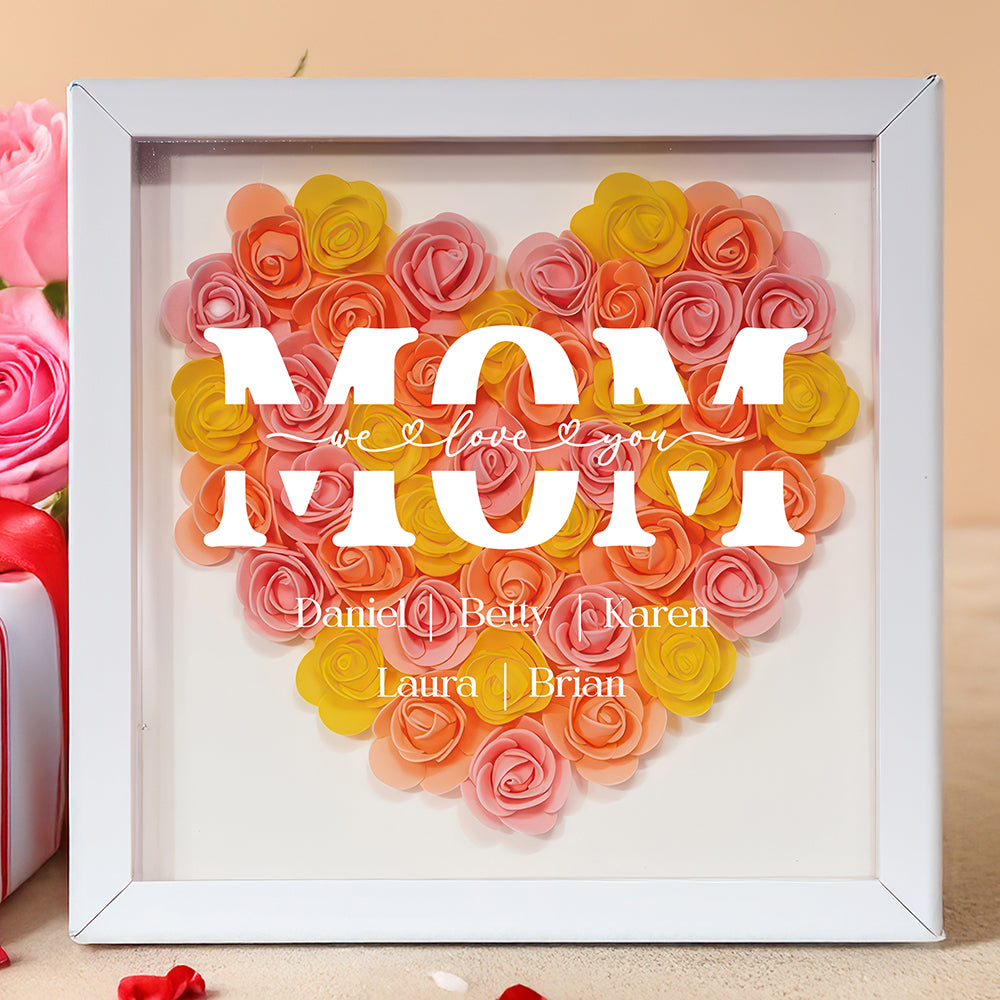 Custom Name I Love You Mom Mother's Day Flower Shadow Box TH10 892561