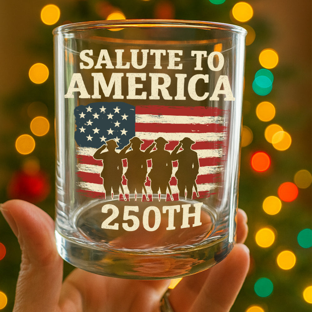 Salute To America 250th Veteran Whiskey Glass Happy America 250 Gifts CH07 896726