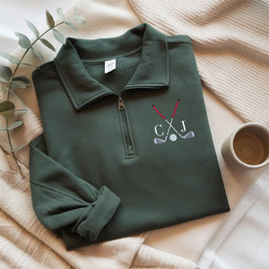 Custom Name Embroidered Golf Quarter Zip Sweater, Unique Golf Enthusiast Gift, Golfers and Coaches Gift HO82 900734