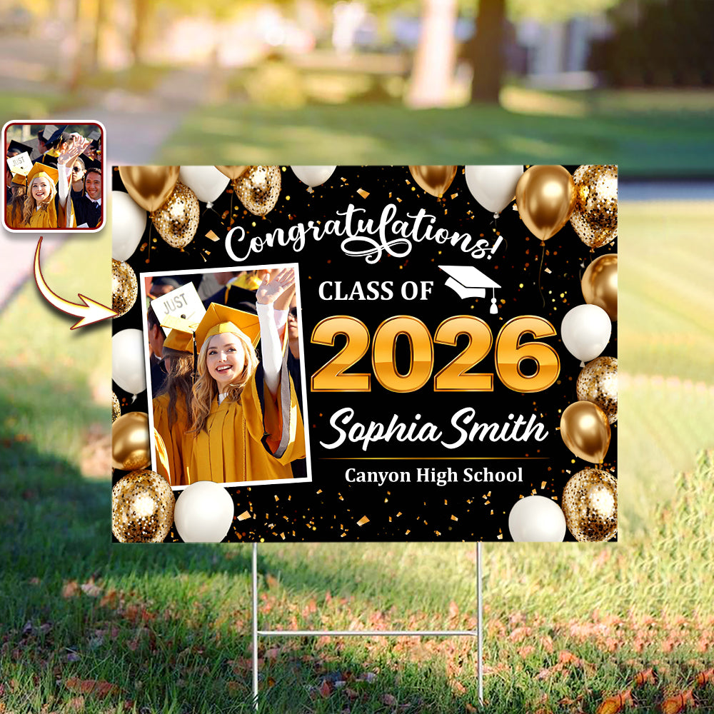 Custom Photo Class of 2026  Yard Sign Graduation Party Decor CH07 895550