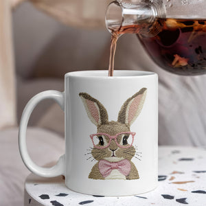 Easter Bunny With Pink Glass Retro White Mug LM32 893137