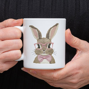 Easter Bunny With Pink Glass Retro White Mug LM32 893137