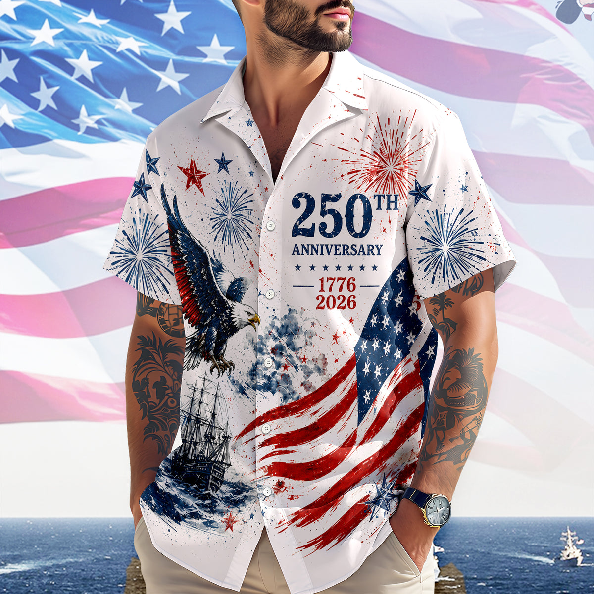 Personalized US 250th Anniversary 1776-2026 Patriotic Hawaii Shirt Gifts for Independence Day HA75 921604