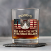 Custom Photo Cat Dad The Man The Myth American Flag Dad Rock Glass HA75 892400