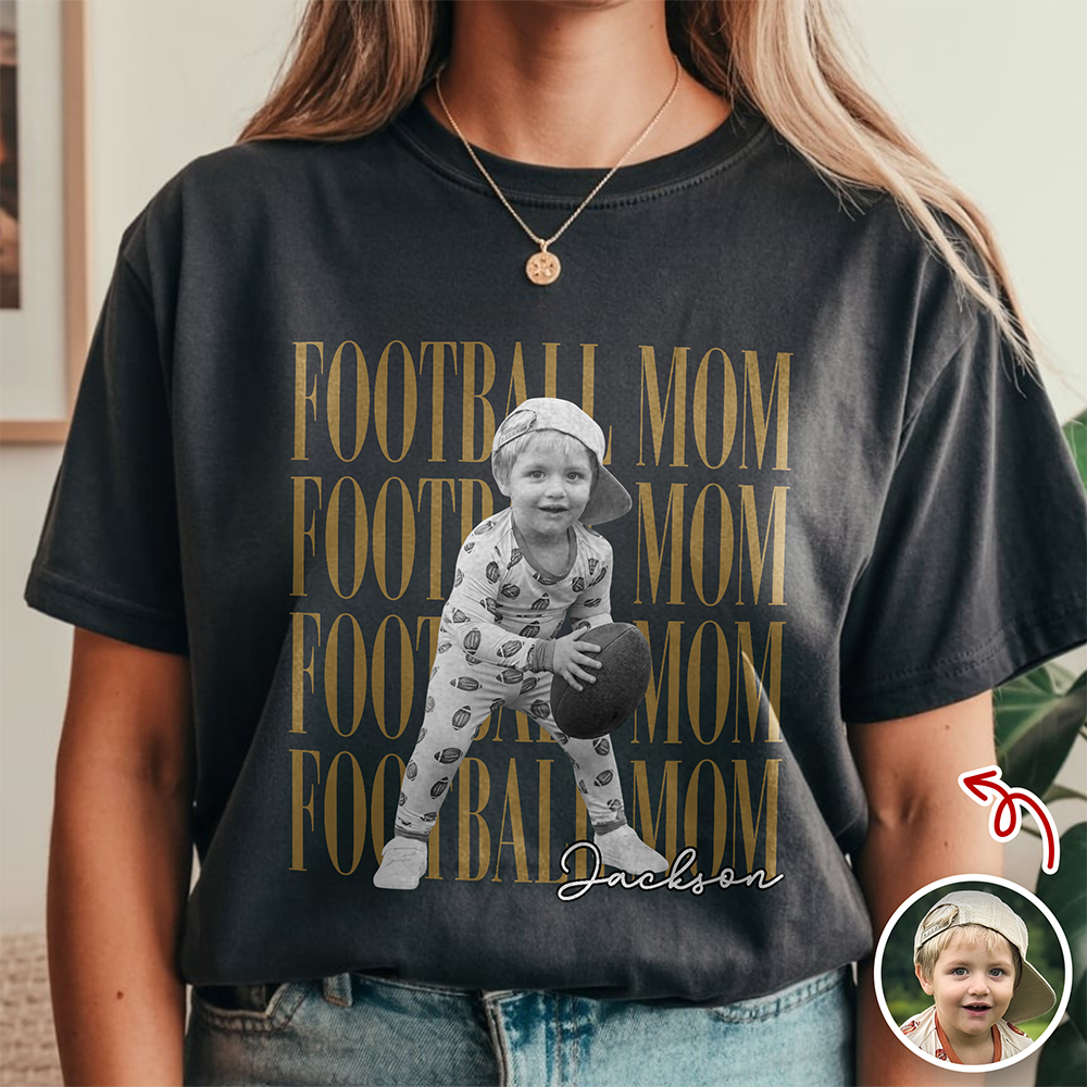 Custom Kid Photo Football Dad Mom Comfort Shirt CH07 911950