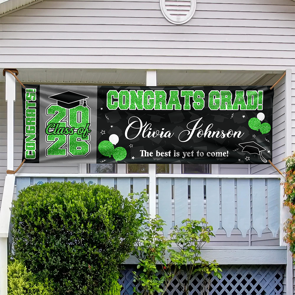 Custom Name Proud Of You Class Of 2026 Glitter Graduation Banner Personalized Party Decorations HO82 901946