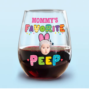 Custom Photo Favorite Peep For Easter Day Wine Glass TH10 892443