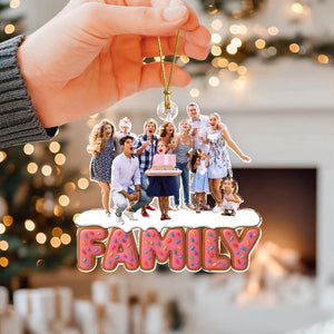 Custom Photo Sweet Family, Grandkids, Besties Acrylic Ornament Christmas Gift HA75 897922
