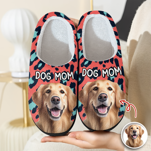 Custom Dog Photo Leopard Slipper For Dog Lovers CH07 896398