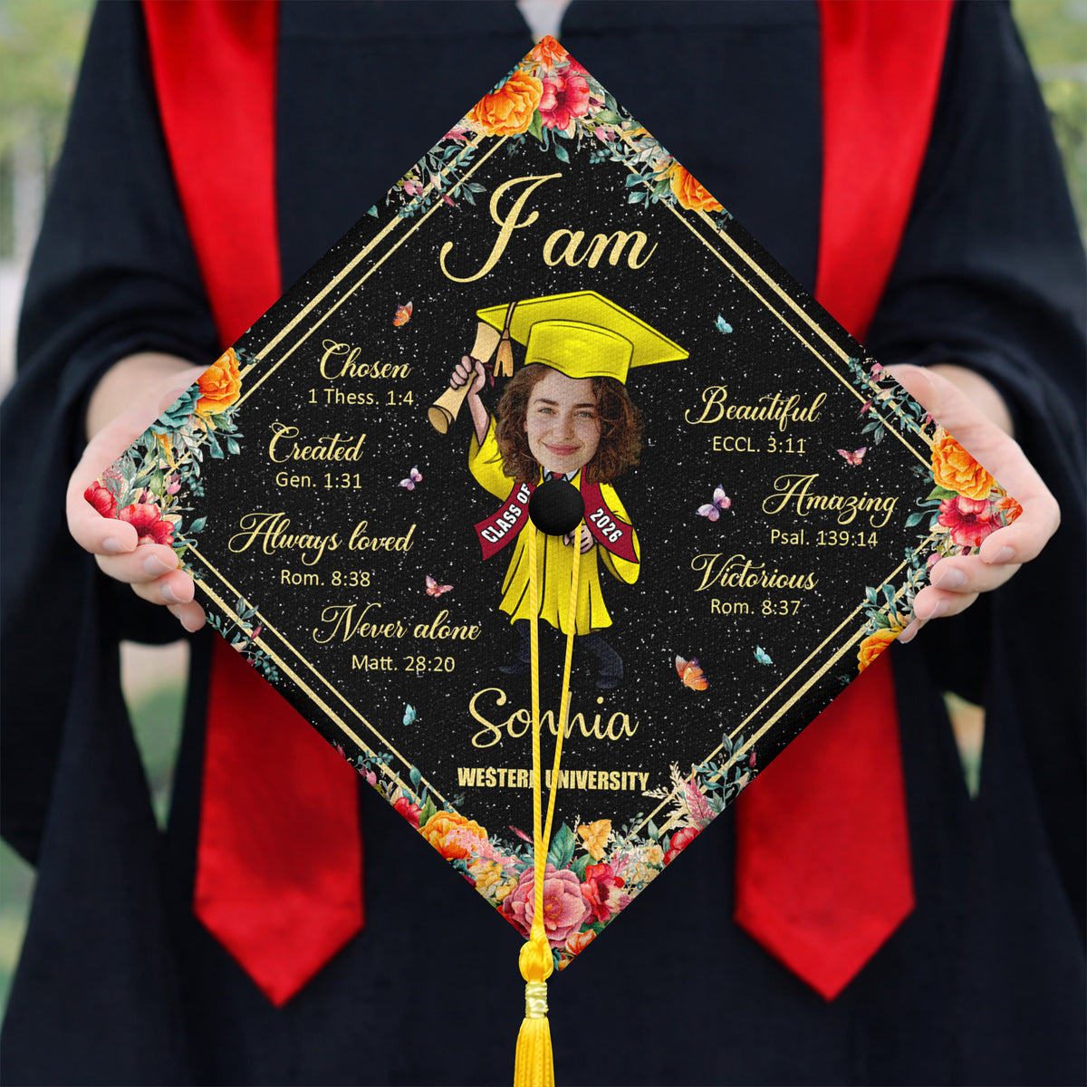 Custom Funny Face Class of 2026 Graduation Cap TH10 169201