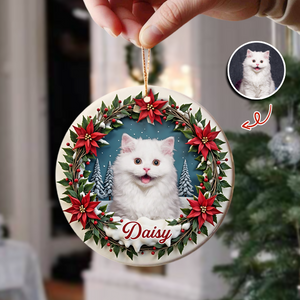 Custom Photo Cat Personalized Ceramic Ornament For Christmas HA75 897068