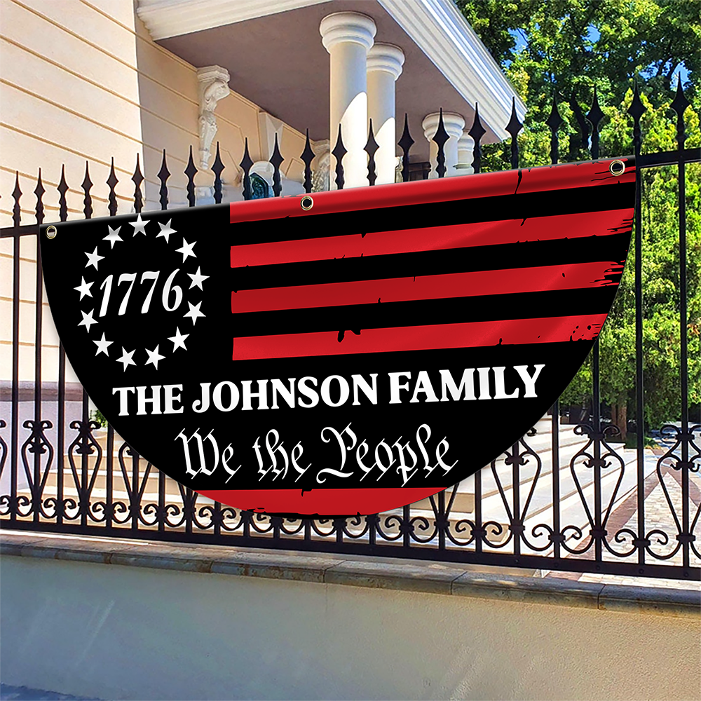 Custom Family Name We The People America Non-Pleated Fan Flag TH10 898537