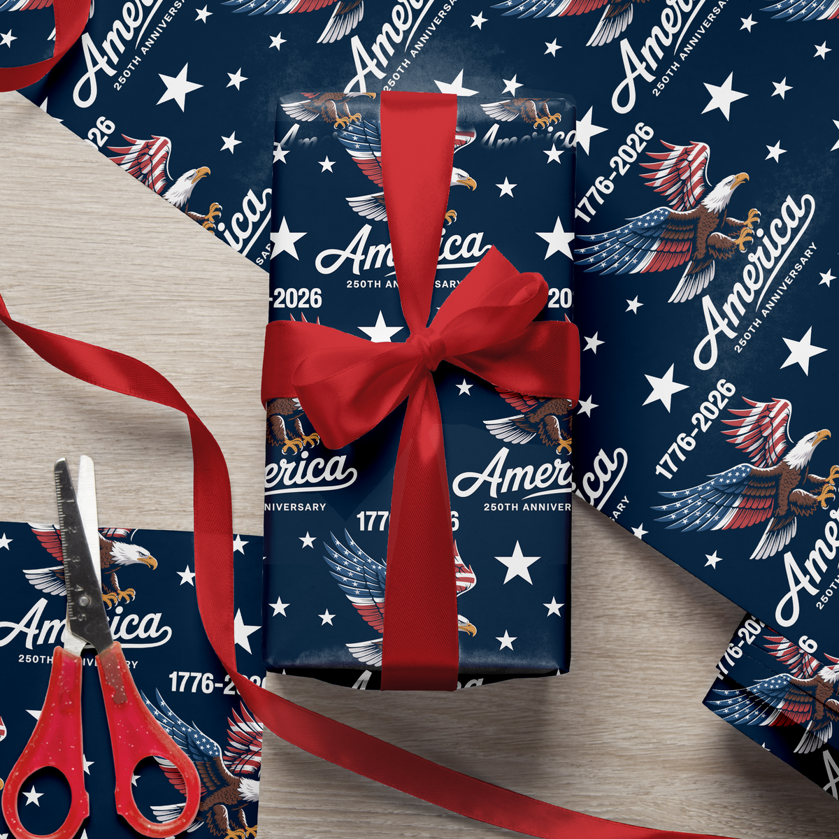 Celebrate 250 Years of America USA Anniversary 1776-2026 Wrapping Paper HO82 900606