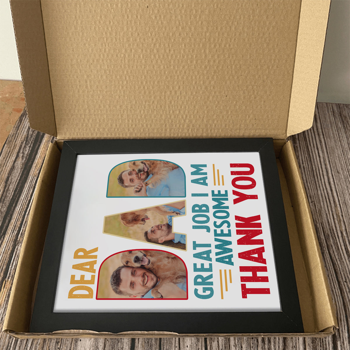 Custom Dog Cat Photo Dear Dad Great Job We're Awesome Thank You Picture Frame Gift For Dog Cat Dad HO82 893998