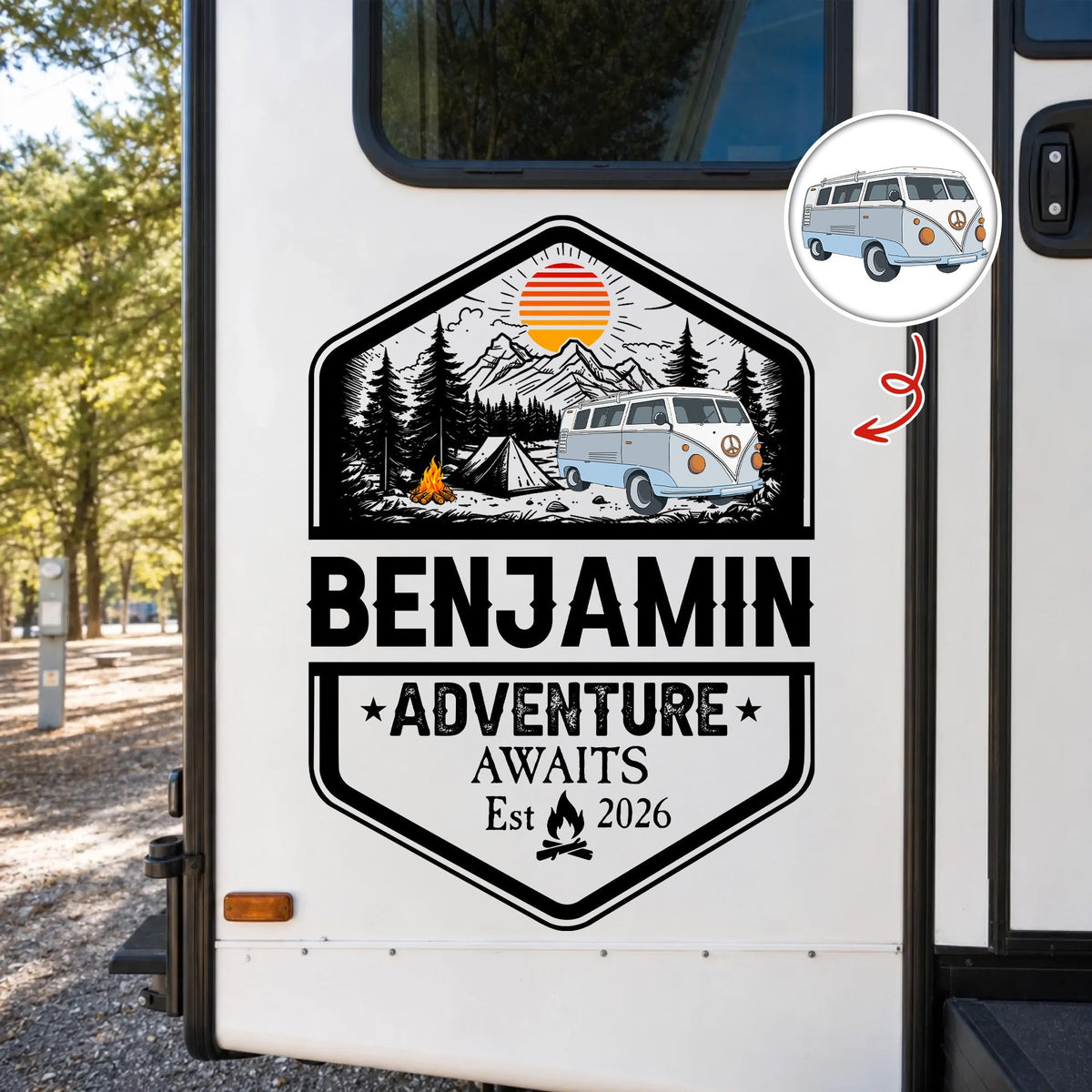 Personalized Family Adventures RV Decal - Gift For Campers HO82 902932