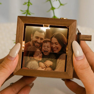 Custom Family Photo Flipbook Frame Wooden Gift for Mom, Dad Unique Home Decor HA75 898426