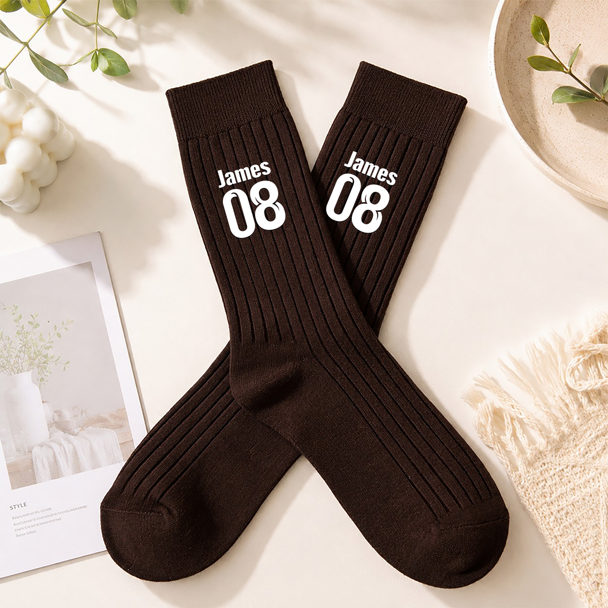 Personalized Custom Name And Number On Embroidered Socks For Sport Player TH10 170921
