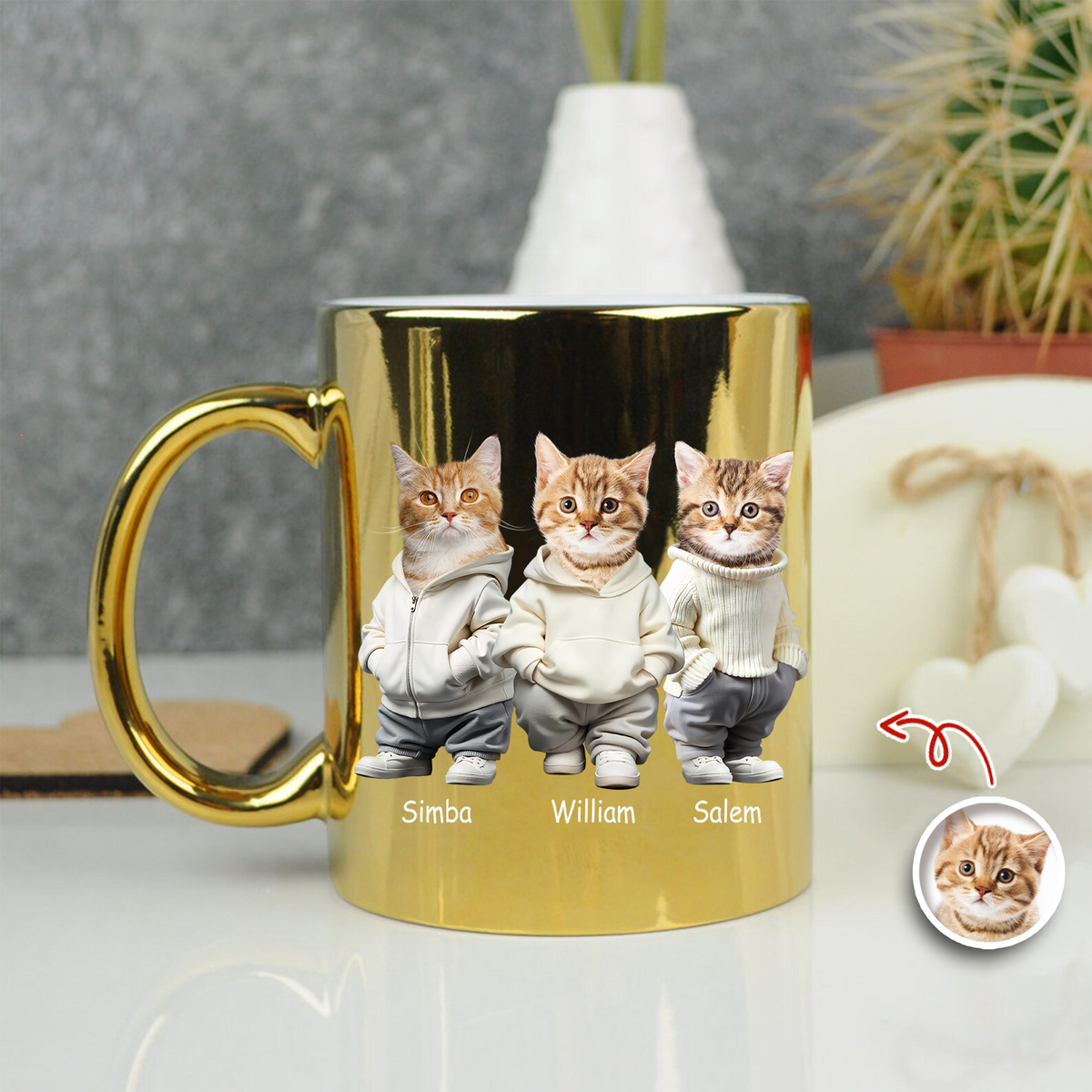 Custom Photo Cool Dog, Cat Metallic Mug Gift For Dog Cat Pet Lover HO82 900568