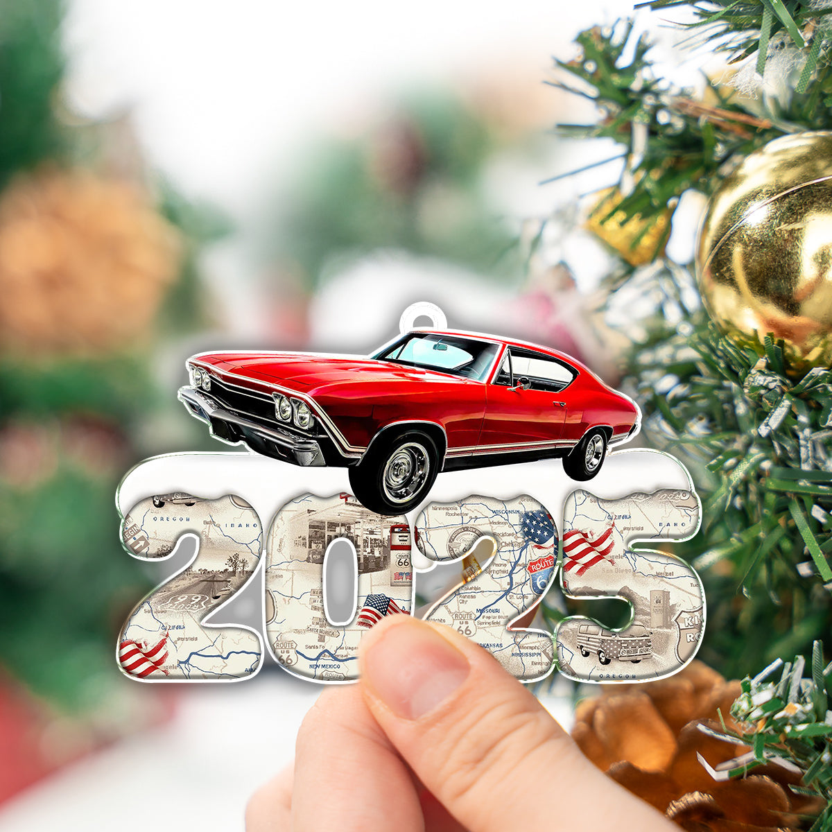 Custom Photo Acrylic Ornament Christmas Gifts For Car Lovers HA75 898198