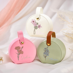Custom Name With Floral Jewelry Box With Handle TH10 894345
