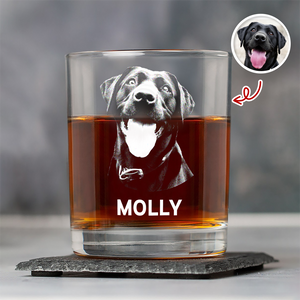 Custom Dog Photo Engraved Whiskey Glass Gift For Dog Lovers CH07 910014