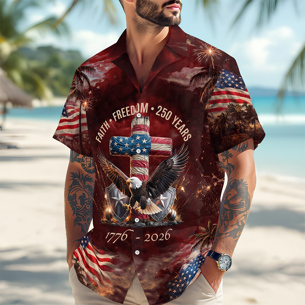250 Years of Freedom 1776 - 2026 Eagle Patriotic Hawaii Shirt CH07 910474