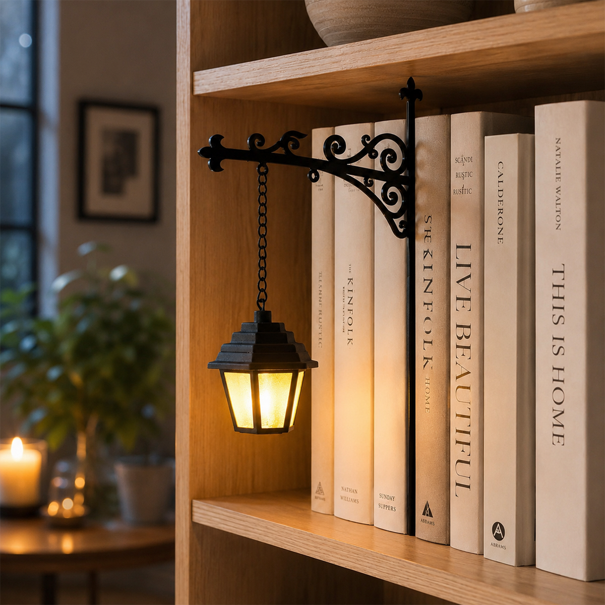 Halloween Ghost Metal Bookshelf Lantern Light Gift for Book Lovers, Reader Gift CH07 180212