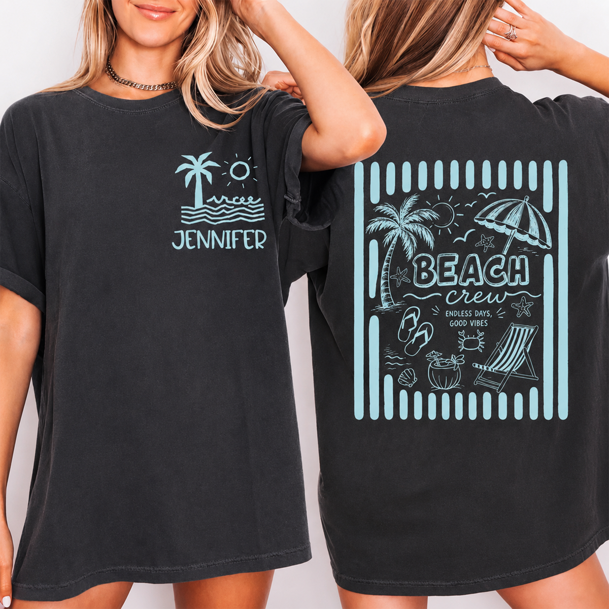 Custom Name Beach Vacation Family Front & Back Comfort Shirt – Summer Gift HO82 903026